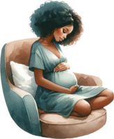 AI generated Serene Maternity - Woman in Peaceful Repose png