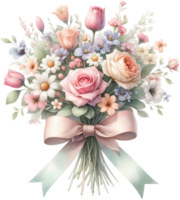 ai generado nupcial ramo de flores elegancia png