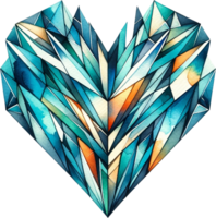 AI generated Geometric Crystal Heart png