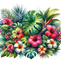 AI generated Lush Tropical Botanical Garden Illustration png