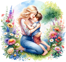 ai genererad mors kärlek i blomma png