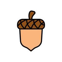 acorn cartoon icon, isolated background vector