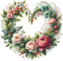 AI generated Romantic Floral Wreath png
