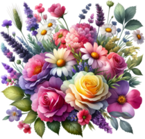 ai generado ramo de flores elegancia png