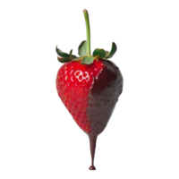 AI generated A strawberry with a chocolate drizzle on top png