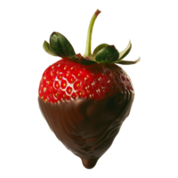 AI generated A strawberry with chocolate drizzled on top png