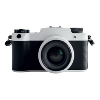 AI generated A camera with a black and white lens png