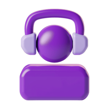 ai generato un' semplicistico grafico di un' viola chiamata assistente icona con un' stilizzato cuffia sopra un' rettangolare discorso bolla, che rappresentano cliente servizio comunicazione. png