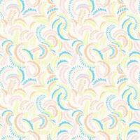 Colorful flat branches in tiny shapes dots, drops, spots seamless pattern. Simple floral monogram background with abstract textured twisted stems. Vector hand drawing sketch. Collage for design