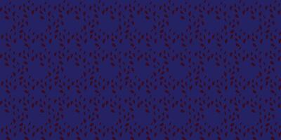 Dark blue seamless pattern with abstract rhombus, zigzag in a textured polka dots. Vector hand drawn sketch shape. Creative simple random dot, spots, drops background. Design for fashion, textile