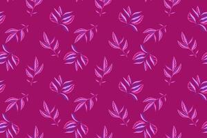 Abstract maroon minimalist seamless pattern with branches leaves. Creative tiny tropical botanical motif scattered randomly. Vector hand drawn sketch. Collage for designs, printing, patterned, fabric