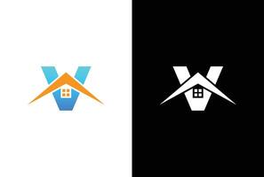 Initial letter V with house logo icon design vector. letter V with house logo design template inspiration. vector