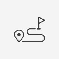 route vector icon. pin, gps, location, navigation, map symbol sign