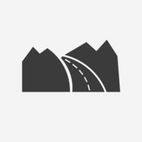 road icon vector.  mountain, asphalt, highway, way symbol sign vector