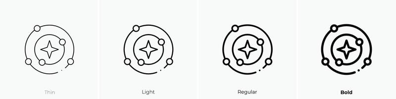 milky way icon. Thin, Light, Regular And Bold style design isolated on white background vector