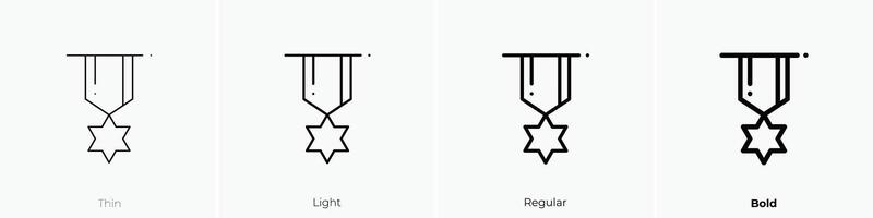 medallón icono. delgado, luz, regular y negrita estilo diseño aislado en blanco antecedentes vector