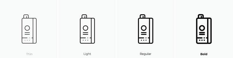 Leche caja icono. delgado, luz, regular y negrita estilo diseño aislado en blanco antecedentes vector