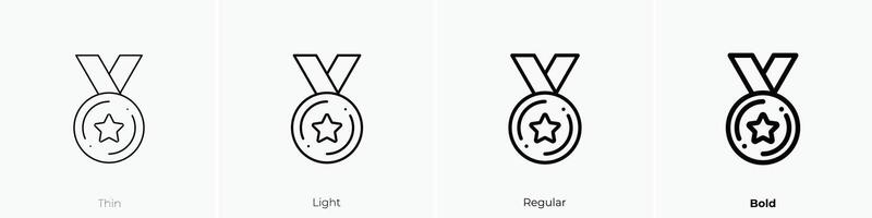 medal icon. Thin, Light, Regular And Bold style design isolated on white background vector