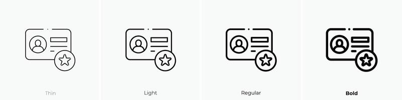 membership card icon. Thin, Light, Regular And Bold style design isolated on white background vector