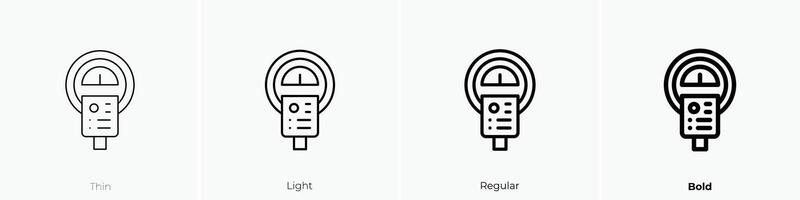 meter icon. Thin, Light, Regular And Bold style design isolated on white background vector