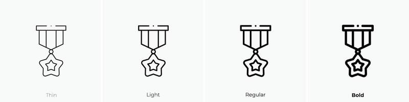 medal icon. Thin, Light, Regular And Bold style design isolated on white background vector