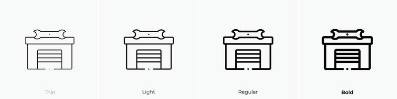 mechanic icon. Thin, Light, Regular And Bold style design isolated on white background vector