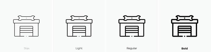 mecánico icono. delgado, luz, regular y negrita estilo diseño aislado en blanco antecedentes vector