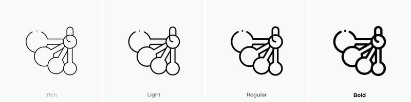 medición cucharas icono. delgado, luz, regular y negrita estilo diseño aislado en blanco antecedentes vector