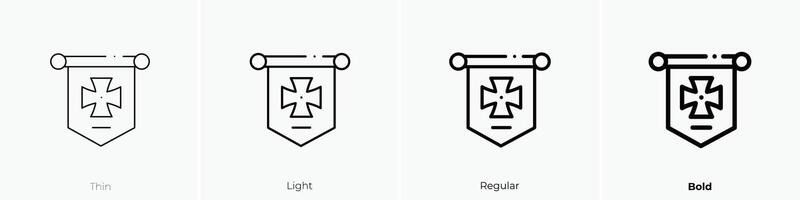 medieval icon. Thin, Light, Regular And Bold style design isolated on white background vector