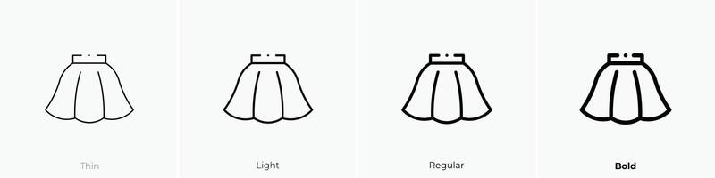 mini skirt icon. Thin, Light, Regular And Bold style design isolated on white background vector