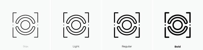 medida icono. delgado, luz, regular y negrita estilo diseño aislado en blanco antecedentes vector