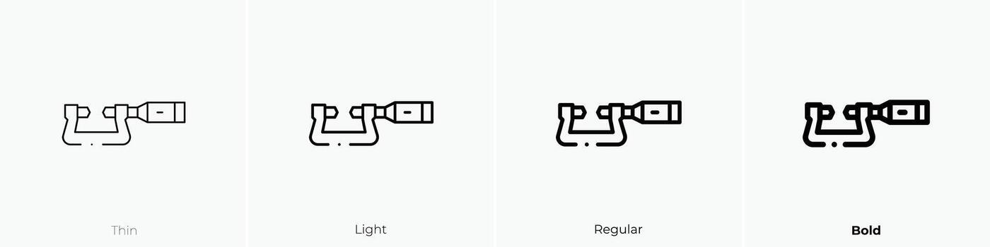 micrometer icon. Thin, Light, Regular And Bold style design isolated on white background vector
