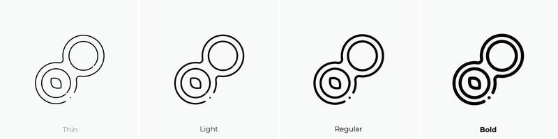 mitosis icono. delgado, luz, regular y negrita estilo diseño aislado en blanco antecedentes vector