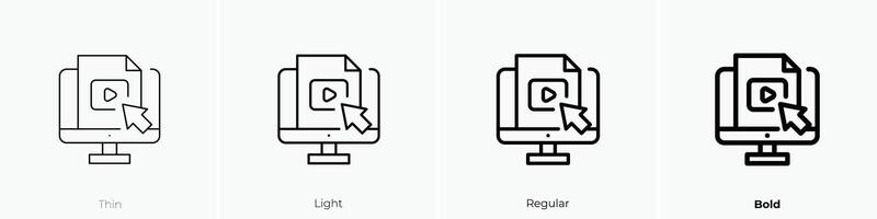 medios de comunicación icono. delgado, luz, regular y negrita estilo diseño aislado en blanco antecedentes vector