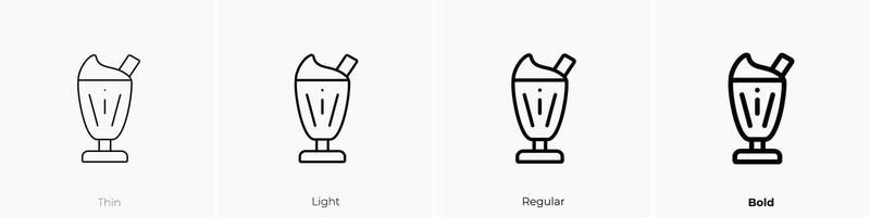 milkshake icon. Thin, Light, Regular And Bold style design isolated on white background vector