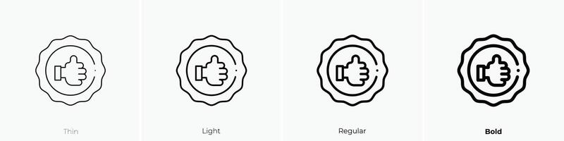 medal icon. Thin, Light, Regular And Bold style design isolated on white background vector