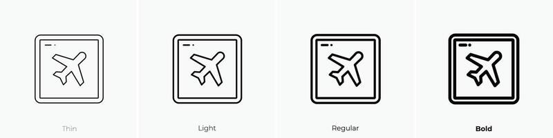 mode icon. Thin, Light, Regular And Bold style design isolated on white background vector