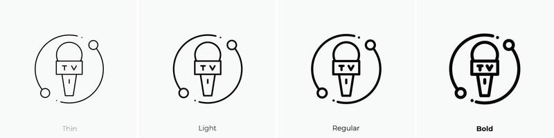 microphone icon. Thin, Light, Regular And Bold style design isolated on white background vector