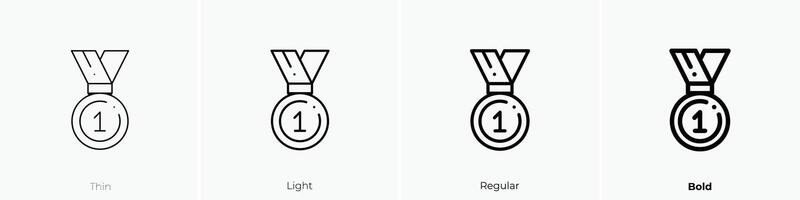 medal icon. Thin, Light, Regular And Bold style design isolated on white background vector