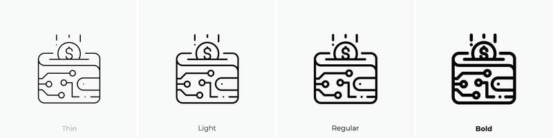 método icono. delgado, luz, regular y negrita estilo diseño aislado en blanco antecedentes vector