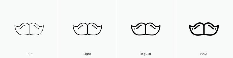 moustache icon. Thin, Light, Regular And Bold style design isolated on white background vector