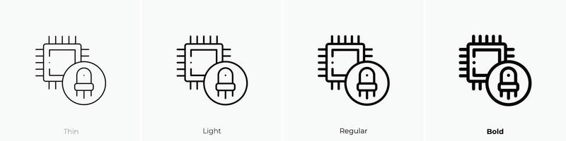 nanotecnología icono. delgado, luz, regular y negrita estilo diseño aislado en blanco antecedentes vector