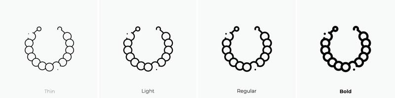 necklace icon. Thin, Light, Regular And Bold style design isolated on white background vector