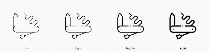 multitool icon. Thin, Light, Regular And Bold style design isolated on white background vector