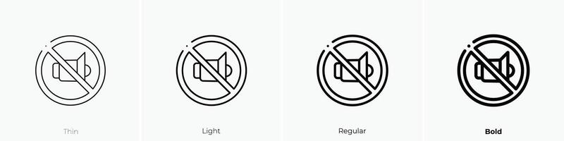 mute icon. Thin, Light, Regular And Bold style design isolated on white background vector