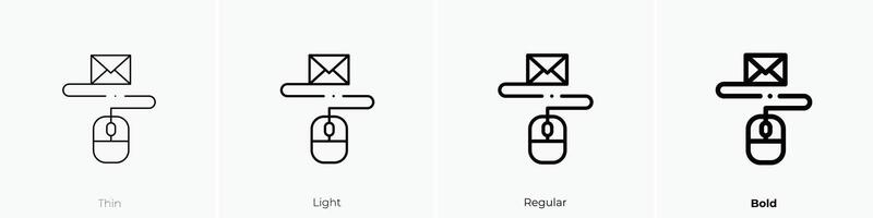 ratón icono. delgado, luz, regular y negrita estilo diseño aislado en blanco antecedentes vector