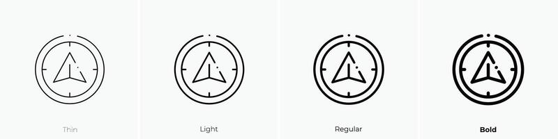 navigation icon. Thin, Light, Regular And Bold style design isolated on white background vector