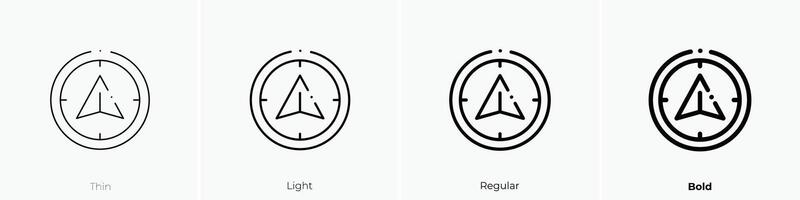 navigation icon. Thin, Light, Regular And Bold style design isolated on white background vector