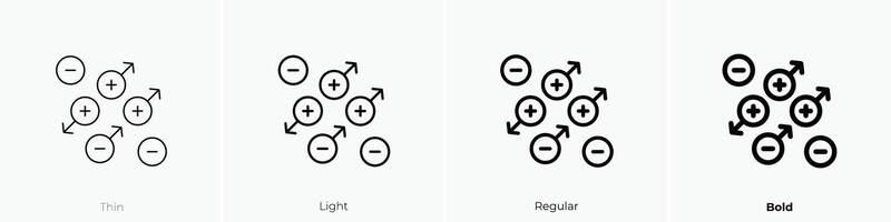 neutrones icono. delgado, luz, regular y negrita estilo diseño aislado en blanco antecedentes vector