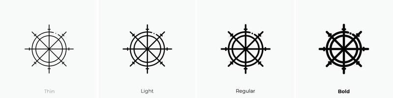 navigator icon. Thin, Light, Regular And Bold style design isolated on white background vector